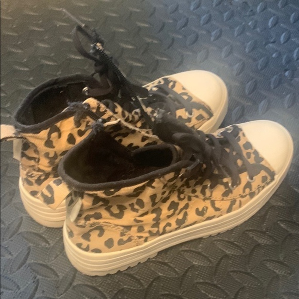 Zara Brown and Black Sneakers High-Top Casual